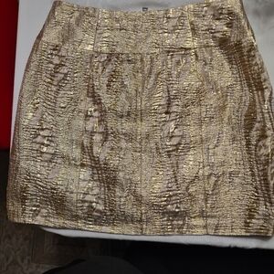 BCBGMaxAzria Gold Textured Skirt
